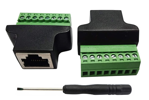 zdyCGTime RJ45 Female Plug to 8P 8C Female Bolt Screw Type Terminals Ethernet Network Plug Cable (2 Pack/F)