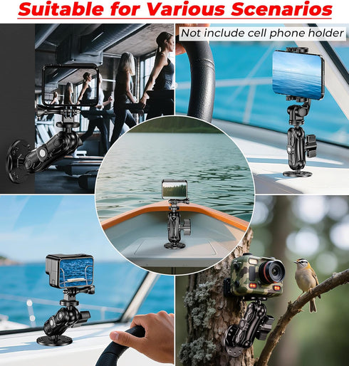 VAZESWIN 1/4" Insta360 360 1" Aluminum Alloy Camera Mount - with Thread Tripod Adapter for Gopro DJI Action Cameras