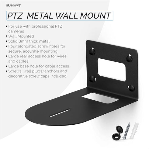 PTZ Camera Wall Mount Bracket, Compatible with HuddleCam, Sony, AVIPAS, Universal Holder Shelf by Brainwavz