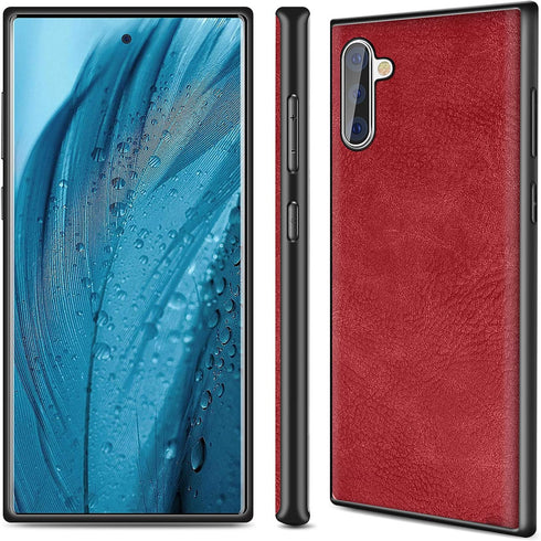 SALAWAT Slim PU Leather Vintage Case for Galaxy Note 10, Shockproof Cover, Lightweight Premium Soft TPU Bumper