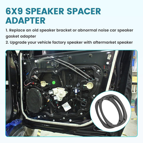 6X9 Universal Plastic Vehicle Speaker Spacer Ring Adapter, 6x9 Inch Car Speaker Spacer Mounting Bracket Adapter Refit Audio Speaker Mat, 1 Pair