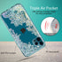 Coolwee Clear Glitter Compatible with iPhone 12 Pro Max Case, Thin Flower Cute Crystal Lace Bling Protective Cover