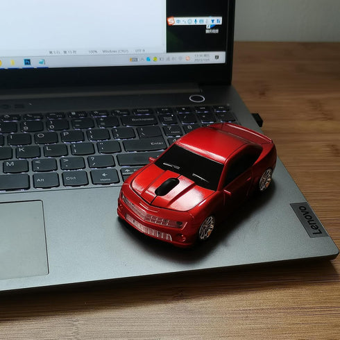 Wireless Car Mouse, Cool Car Shape 2.4Ghz Mouse for Laptop, PC, Mac (Red)