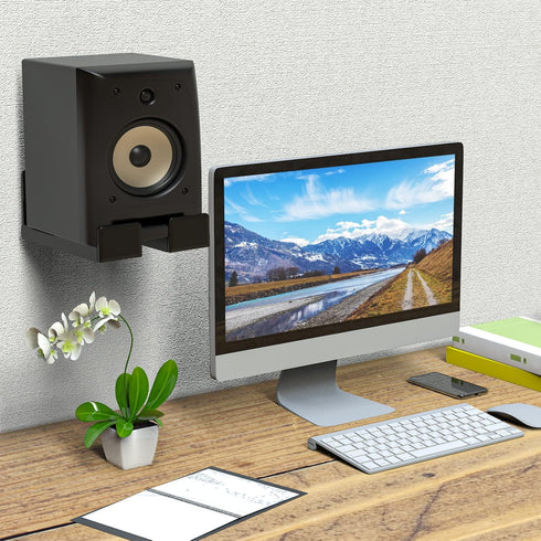 WALI Universal Soundbar Wall Mount, Center Channel Speaker Dual Bracket Holds up to 33 lbs, Black