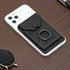 Black Cell Phone Card Holder - RFID Ring Stand Stick on Wallet for All Smartphones, Adhesive Credit Card Holder