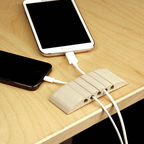 UTW-CS05-BG Mini Mountable Cable Station Organizer, Writable Beige | 2pc Pack