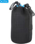 PATIKIL 2 Pcs Camera Lens Bag, 3.9" ID x 7.1" H Drawstring Pouch with Thick Neoprene for DSLR Lens, Black, Blue