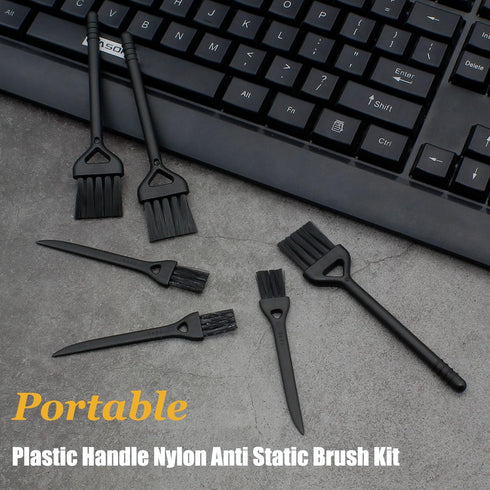 Keyboard Cleaning Brush, 6 Pcs Plastic Handle Nylon Anti Static Brush Kit for Computer Keyboard, Laptop, Phone Cleaning