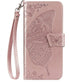 Wallet Case for Galaxy A52 4G/5G, PU Leather Flip Cover with Wrist Strap, Cash Credit Card Slots, Emboss Butterfly