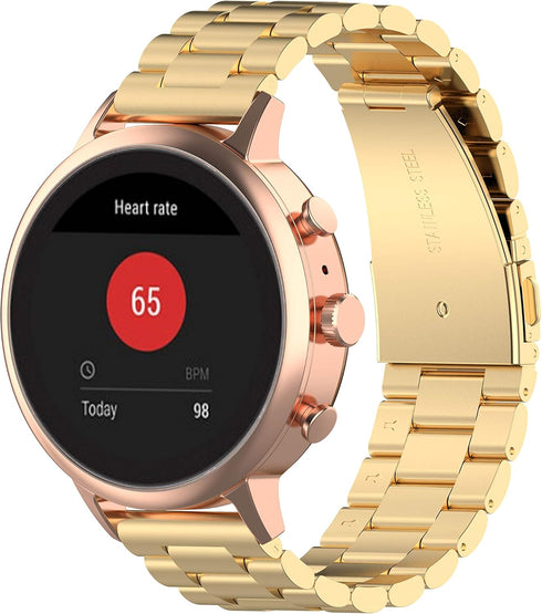FitTurn Bands Compatible with AIKELA Smartwatch, Stainless Steel Replacement Strap Buckle Metal Wrist Band