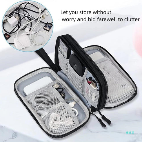 Electronic Organizer Travel Cable Accessories Bag, Portable Waterproof Storage Bag for Cable, Mouse, USB Cable, Power