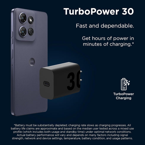 Motorola TurboPower 30 USB-C Charger - No Cable, for Moto G 2025, G Power 2025, Razr (2024/2025)