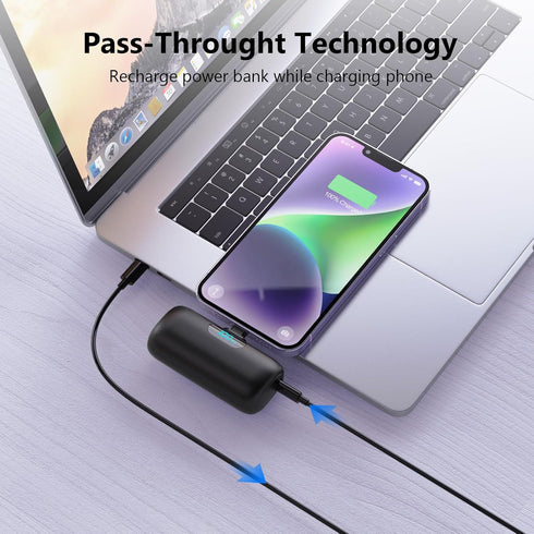 HETP 14/13 5000mAh Pack,LCD 14/14 Max/13/12 Pro/11/XS/XR/X/8/7/6 Mini Portable Charger for iPhone Series,Upgraded PD