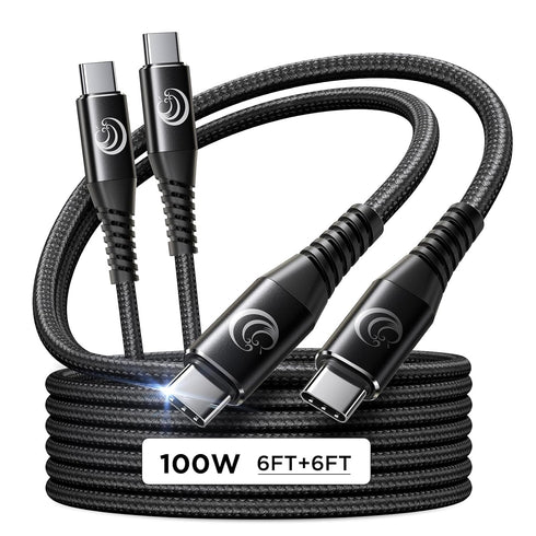 USB C to USB C Cable 100W 6FT 2Pack, USBC to USBC Fast Charging Cable for iPhone 15/15 Pro/15 Plus, iPad Pro