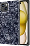 Cocomii Opalescent Pearl Square Case for iPhone 15 - Aesthetic Black, Shockproof, Scratch Resistant, Iridescent Glitter.