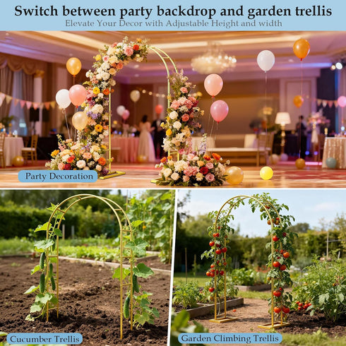7.2FTx4.3FT Patent Applying DEVISEFUN Balloon Arch Stand,Metal Pergola Arbors,Garden Arbors and Arches Trellis