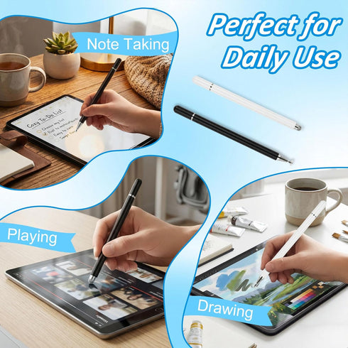 MXCOIRTP (2 2 1 Stylus Pens for Touch Screens Pcs), in Magnetic Disc & Fiber Tip Stylus Pen for iPad with Magnetic Cap