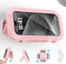 Waterproof Phone Case Bathroom Folding Holder, 360 Degree Rotating Wall Mounted Mobile Phone Case, Pink