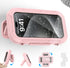 Waterproof Phone Case Bathroom Folding Holder, 360 Degree Rotating Wall Mounted Mobile Phone Case, Pink