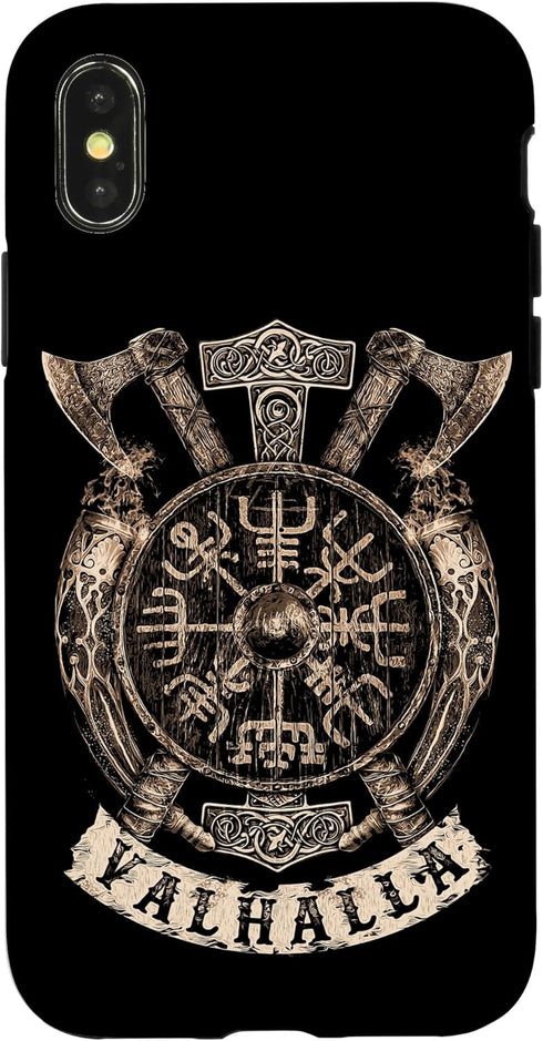 iPhone X/XS Case with Viking Vegvisir Valhalla Norse Mythology Design