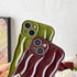 Caseative iPhone 14 Case, Water Ripple Pattern Curly Wave Frame Soft Cover - Red