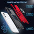 Anqrp Galaxy S21 FE Case - Military Grade Protective Cover with Rotatable Metal Ring Kickstand, Red