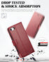TUCCH Wallet Case for iPhone SE 2022/SE 2020/8/7, Dark Red PU Leather Folio Stand with Card Slot, Magnetic Closure [TPU