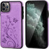 Vaburs iPhone 11 Pro Max Case Wallet with Card Holder, Embossed Butterfly PU Leather Flip Cover (Purple)