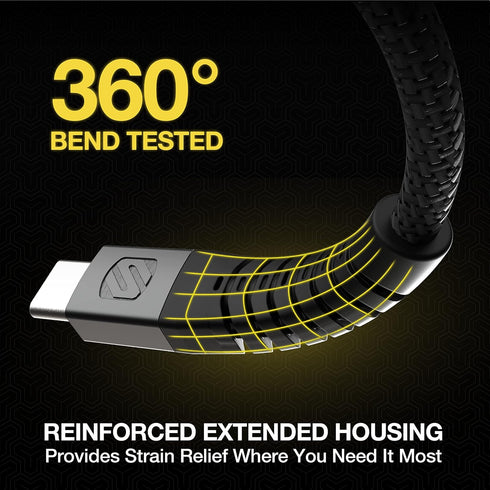 Scosche HDCi4B8SG Heavy-Duty Braided 8-ft USBC to Lightning Cable, MFi Certified USB Type C Charger Cord, Fast Charging & Data Transfer Compatible with Apple iPhone 14/13/12/Pro Max/iPad, Space Gray