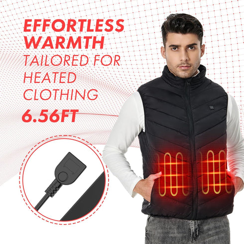 5V2A Heated Vest Jacket USB Wall Charger Wire Connection Cables for Heated Apparel Clothing, Home Office, Lasting