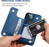 ONETOP Wallet Case for iPhone 12 and iPhone 12 Pro, PU Leather Kickstand with Card Holder, Shockproof Cover, Blue