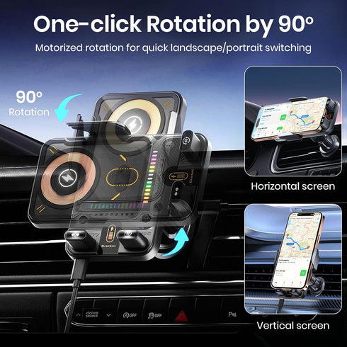 SMALLSHS 15W Car Phone Holder with Wireless Car Charger, Car Vent Mount with Induction Opening and Closing, Air Vent