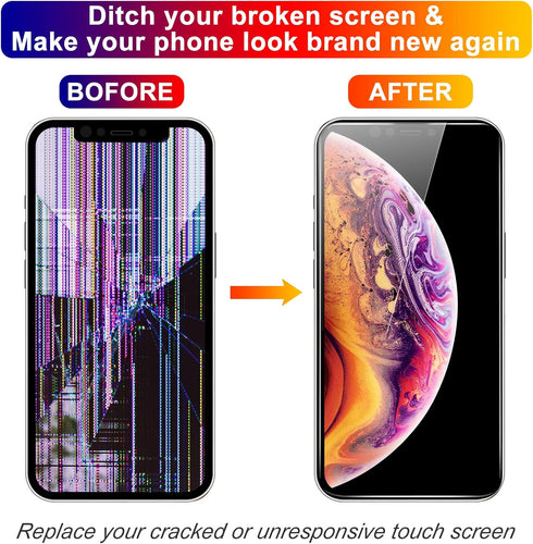 iPhone Xs Max Screen Replacement 6.5', 3D Touch Display Full Repair Kit with Tools Set, Tempered Glass