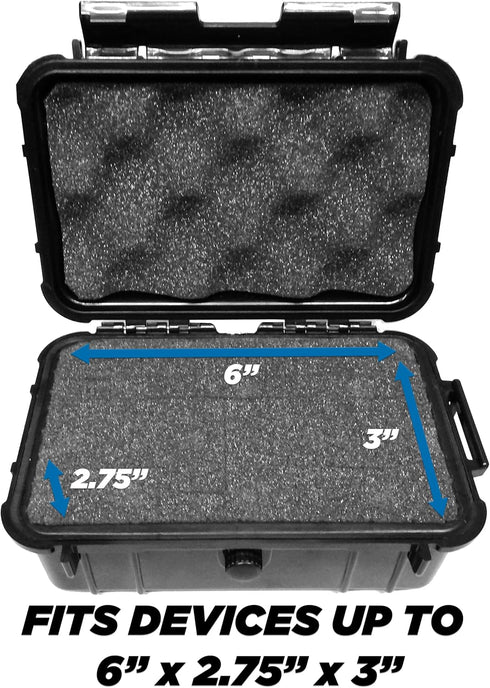 CASEMATIX 8" Waterproof Small Hard Case with Customizable Foam for Portable Electronics, Tools, and Accessories