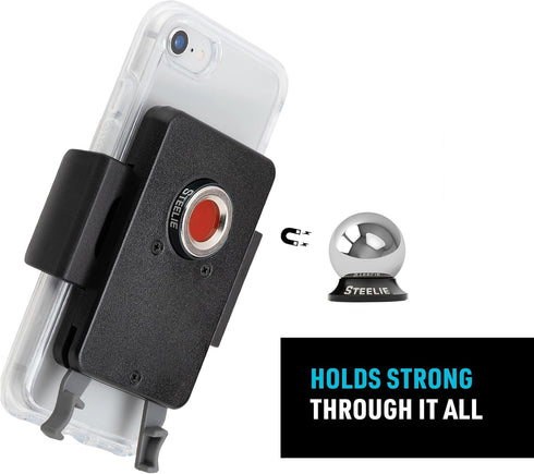Nite Ize Steelie Squeeze Clamp - Magnetic Cell Phone Holder for Dashboards, Vents, Compatible with MagSafe iPhones