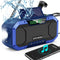 Portable NOAA AM FM Bluetooth Emergency Weather Radio, Hand Crank Solar, 5000mAh Battery, Waterproof, Flashlight, Phone