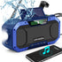 Portable NOAA AM FM Bluetooth Emergency Weather Radio, Hand Crank Solar, 5000mAh Battery, Waterproof, Flashlight, Phone