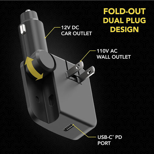 Scosche HCPDC30 PowerVolt 2 in 1 30W Home and Car Charger, Compatible with USB-C Devices