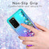 Gradient Quicksand Glitter Phone Case for Samsung Galaxy A03S, Durable Girls Cute Case with HD Screen Protector,