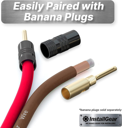 InstallGear 14 Gauge Speaker Wire Cable (100 Foot) - True Spec Soft Touch Red/Black for Car Stereos, Home Theater