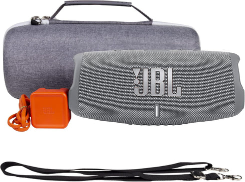 Khanka Carrying Case for JBL Charge 4/5 - Waterproof Portable Bluetooth Speaker Case with Extra Room for Charger (Gray)