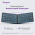 Targus Ergonomic Foldable Bluetooth Keyboard, Split Travel Wireless Keyboard, Rechargeable for Android, iPhone,