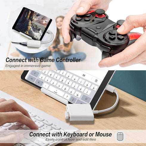 SUNTRSI USB Camera Adapter with Charging Port, Portable USB Female OTG Adapter for iPhone, iPad, Plug and Play