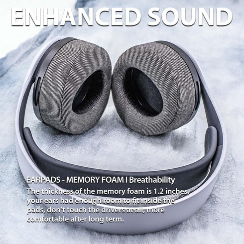 PS5 Earpads Replacement Ear Pads for Playstation 5 Pulse 3D Headset - PS5 Ear Cushions/Ear Cups (Gray Fabric)