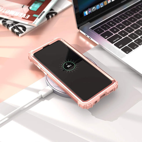 IDweel for Galaxy S10 Plus Case, 3 in 1 Shockproof Slim Fit Hybrid Heavy Duty Protection Hard PC Cover for Women Girls,
