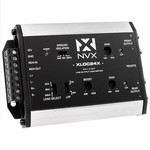 NVX XLOC24X High Voltage Active Line Output Converter - 2 Inputs / 4 Outputs with Remote Level Control