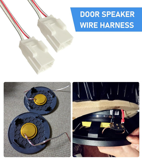 Car Front Rear Door Speaker Wiring Harness Connector for 2002-2020 Jeep Wrangler JK, 4PCS