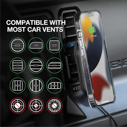 Scosche MQ5WDV-1 MagicMount Pro Charge5 - 15W Magnetic Qi-Certified Wireless Charging Phone Holder for Car