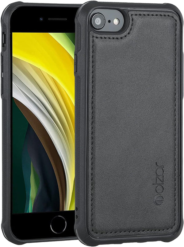 molzar MAG Series Case for iPhone SE 2022/2020/8/7/6s/6, Built-in Metal Plate for Magnetic Mount, Black