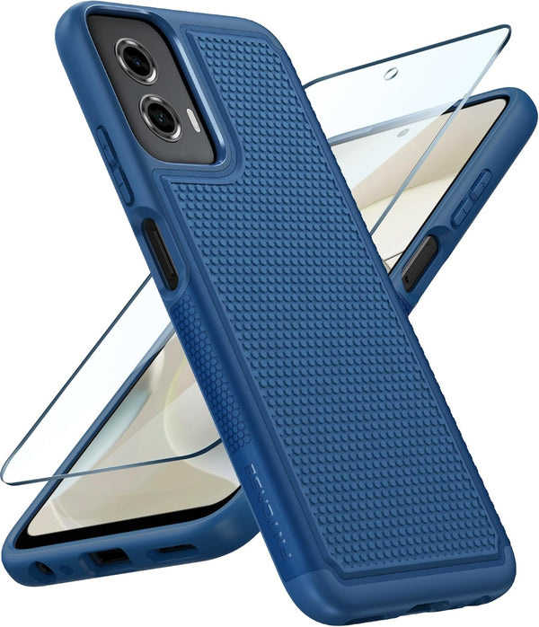 FNTCASE Dual Layer Protective Heavy Duty Case for Motorola Moto G-Power-5G-2024, Shockproof Rugged with Non-Slip